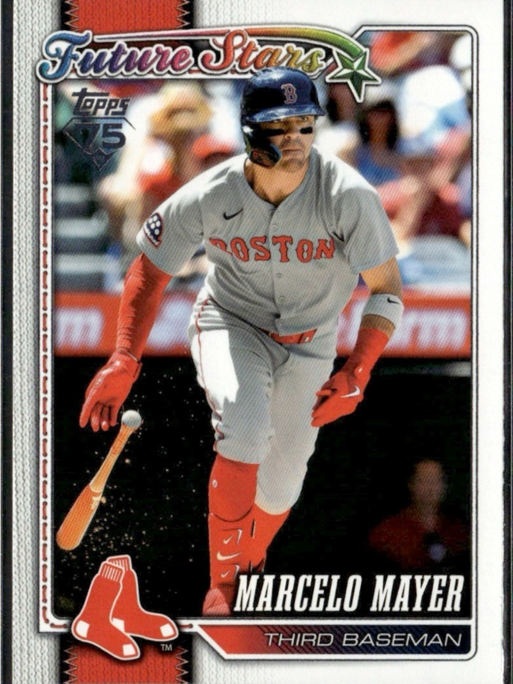 Topps Baseball Card with Red and Blue Accents